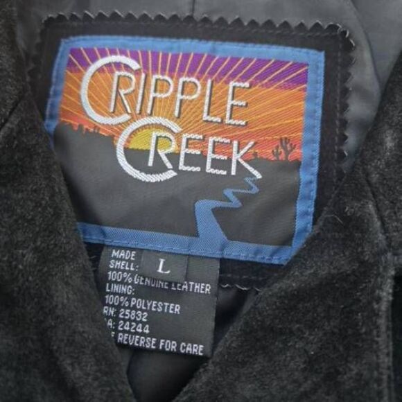 Cripple Creek vintage cowgirl jacket black with studs and tassels large htf - Picture 7 of 15